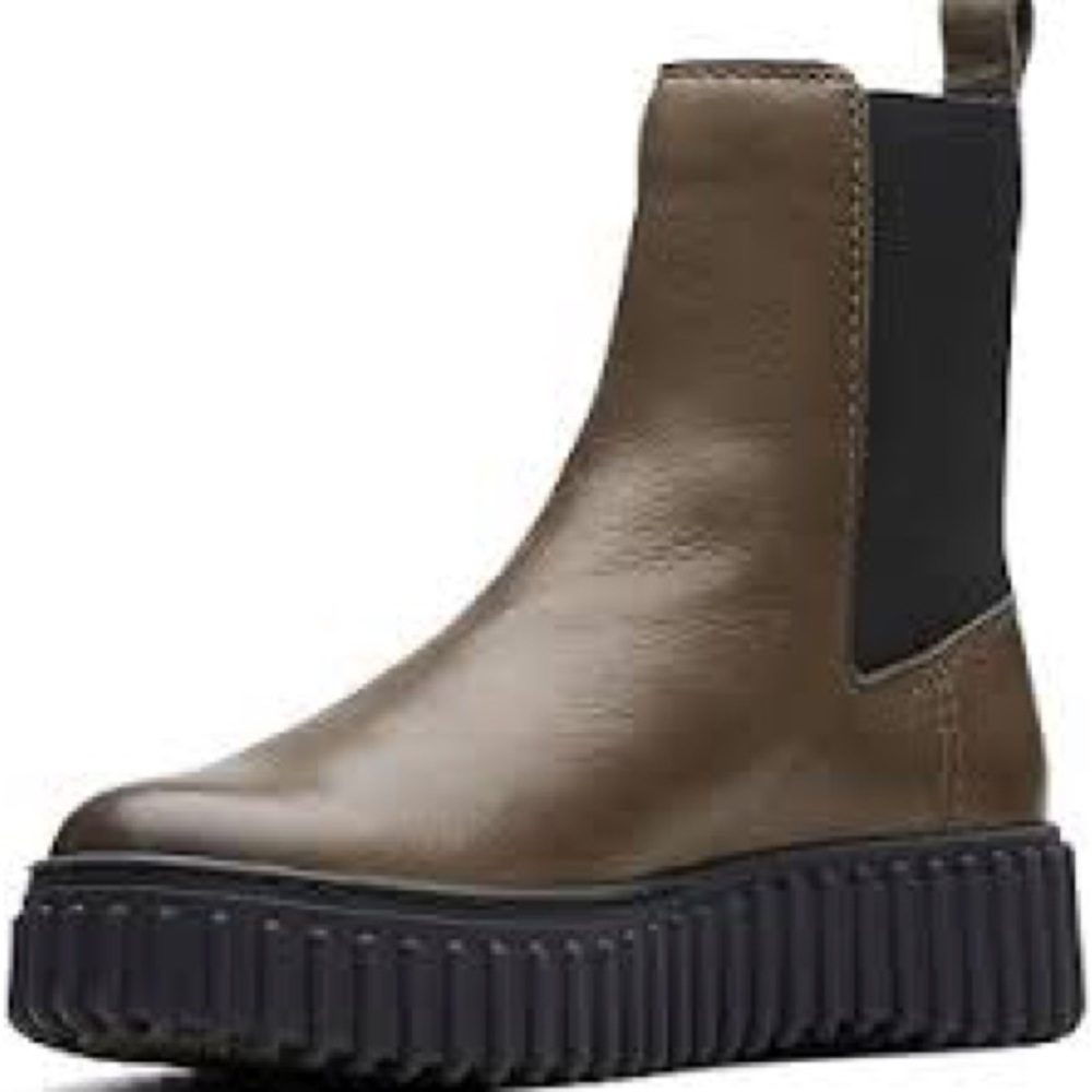 Clarks Brown Ankle Boots with Black Sole